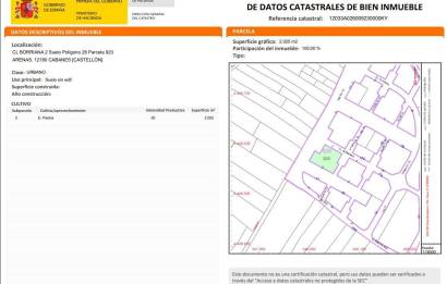 Segunda mano · Terreno urbano · Cabanes · Costa del azahar