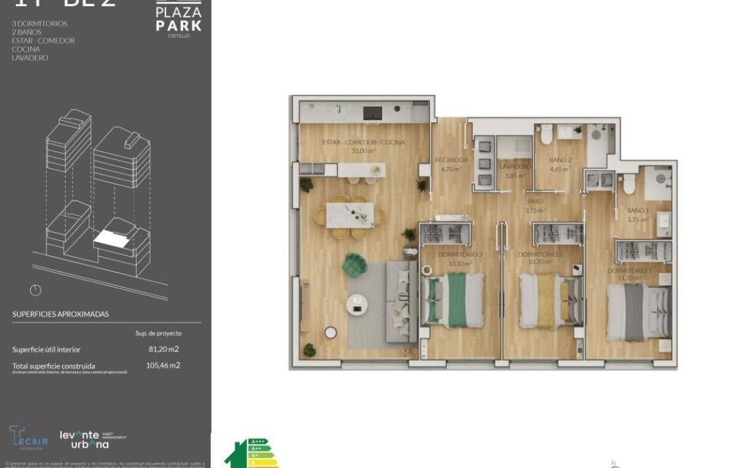 Obra nueva · Piso · Castellon - Castello de la Plana · PARQUE RIBALTA