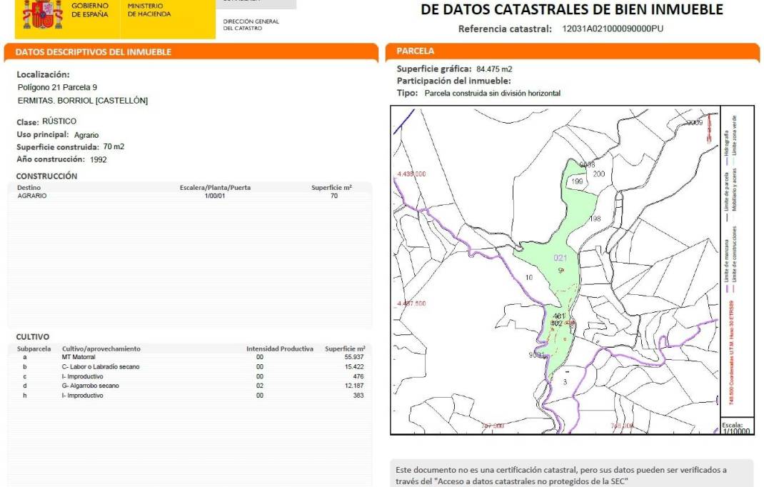 Revente · Terreno rural · Borriol · Urbanizacion vall d umbri