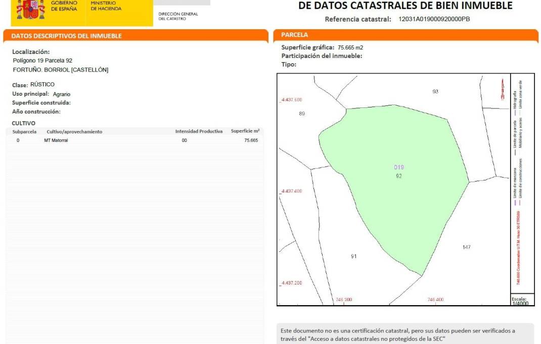 Revente · Terreno rural · Borriol · Urbanizacion vall d umbri
