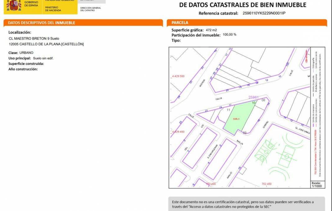 Segunda mano · Terreno urbano · Castellon - Castello de la Plana · Sensal