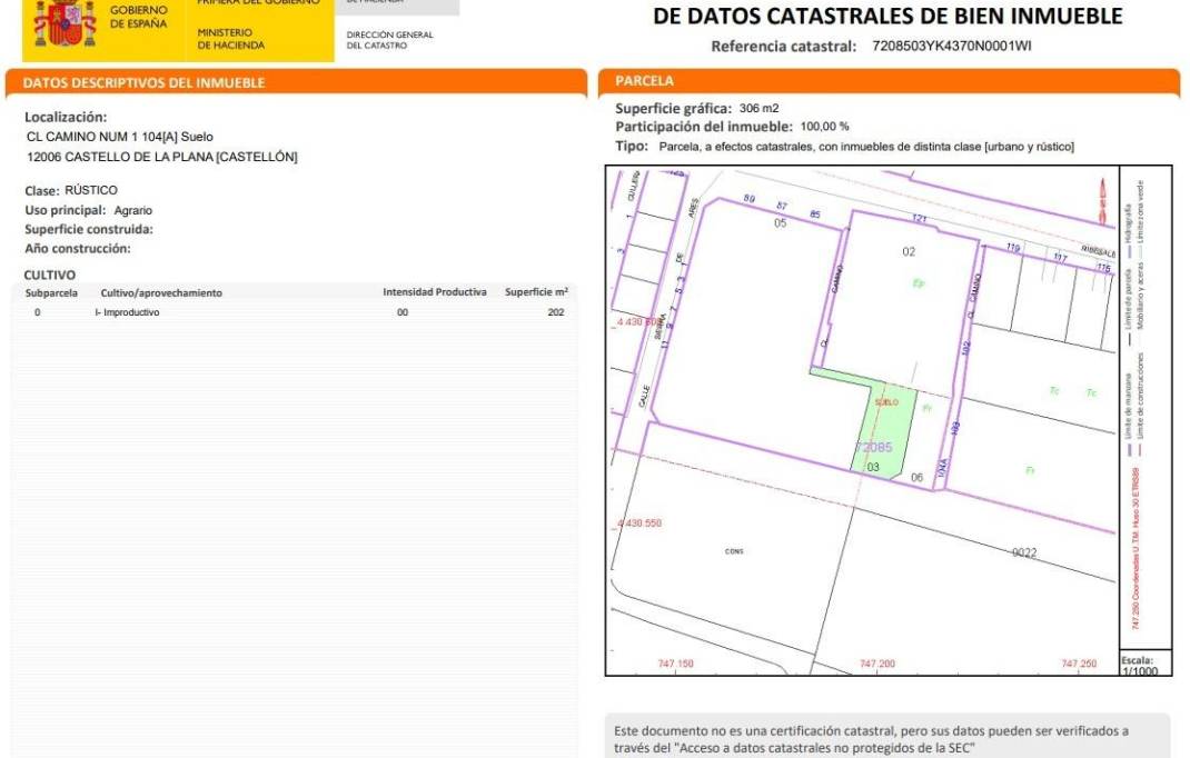 Revente · Terreno urbano · Castellon - Castello de la Plana · OESTE