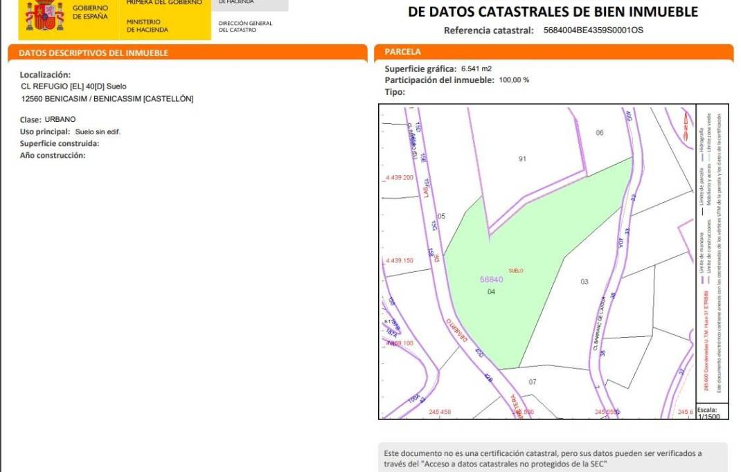 Sale · Terreno urbano · Benicassim · Montornes - Las Palmas - El Refugio