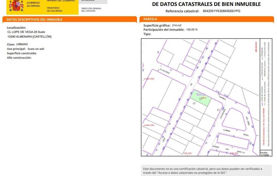 Segunda mano · Terreno urbano · Almenara · Almenara  Zona de - Almenara