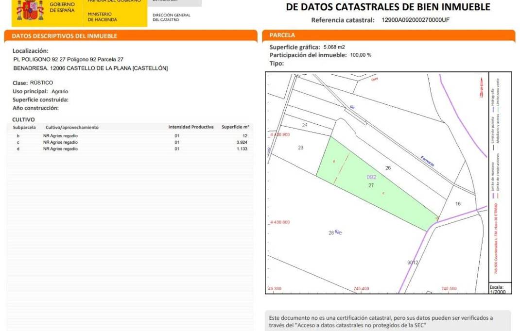 Segunda mano · Terreno rural · La Vall d'Uixo · Plz. del circo